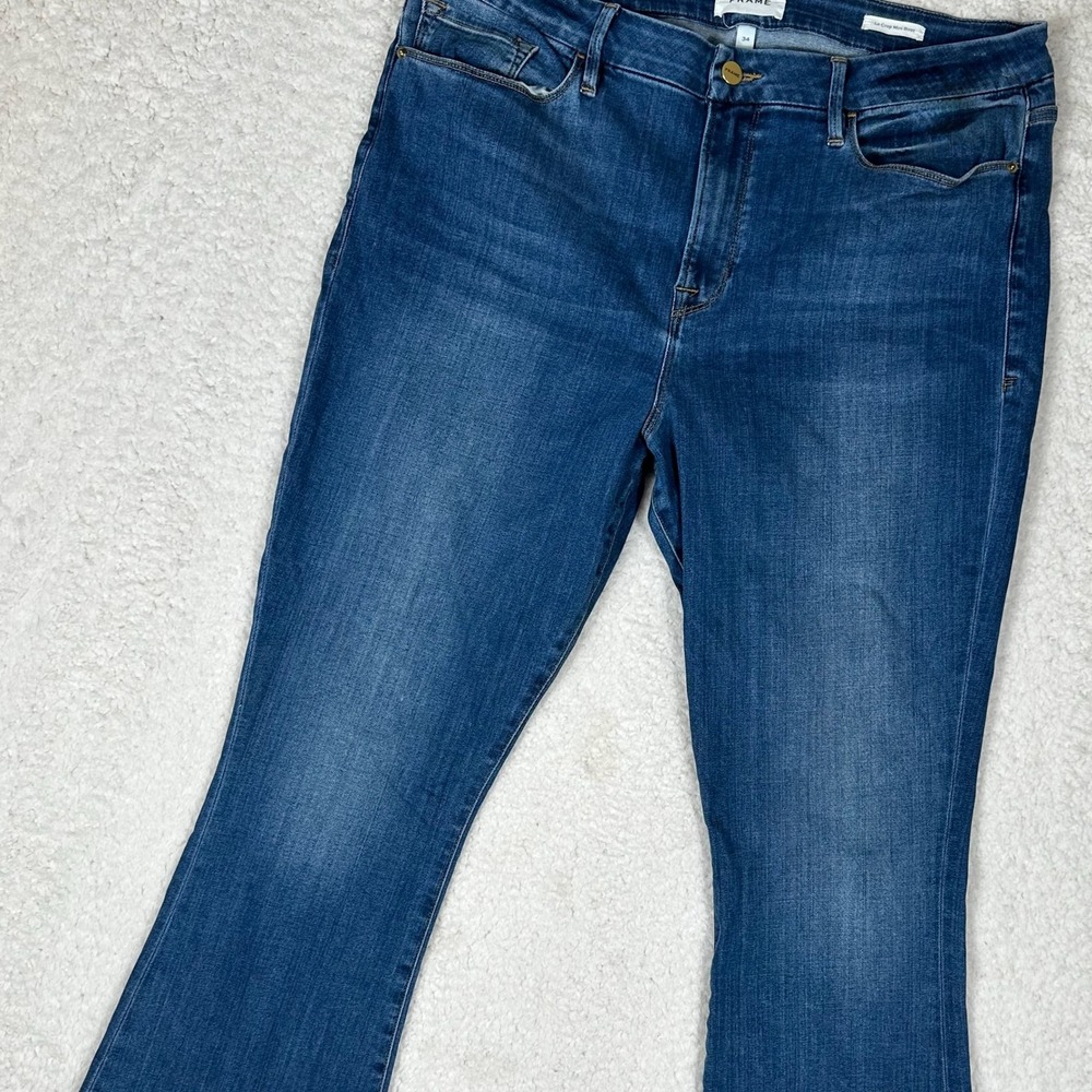 Frame Le Crop Mini Boot Jeans Womens 34 Blue Medium Wash Denim